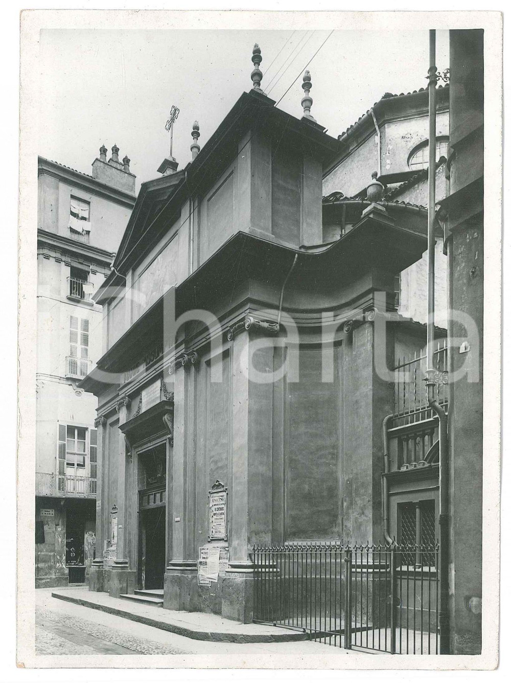 Fotografia d epoca originale 1931 TORINO Chiesa di Santa Maria di Piazza  Facciata Foto OTTOLENGHI 1