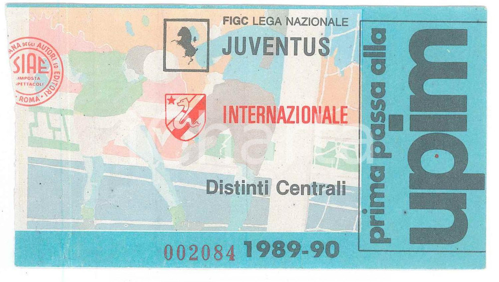 Oggetto da collezione cartaceo 1990 TORINO Stadio comunale JUVENTUS vs INTER Biglietto  Calcio FIGC 1