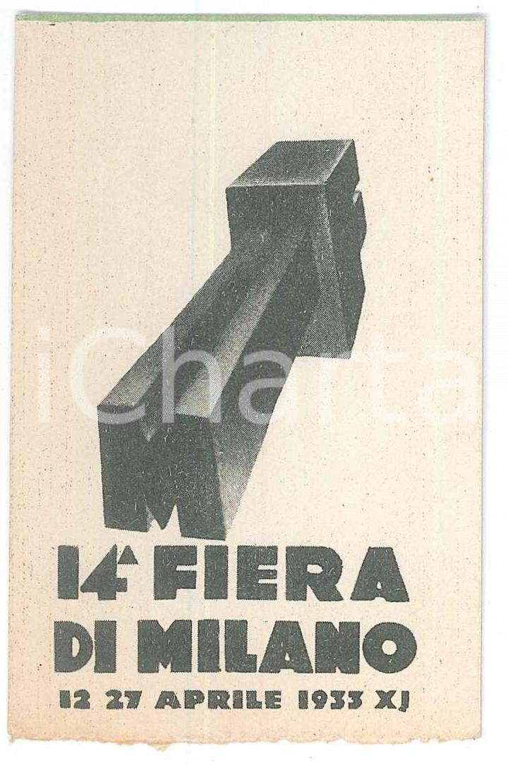 Oggetto da collezione cartaceo 1933 FIERA DI MILANO Biglietto per le mostre zootecniche  5x8 cm 1