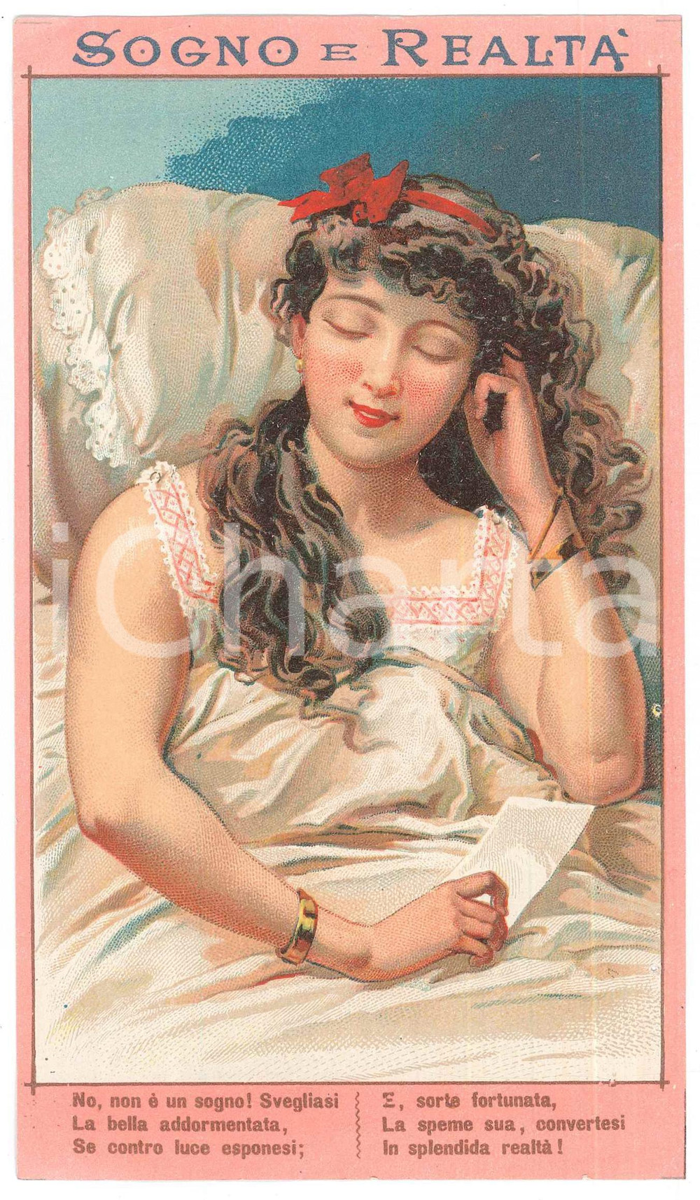 Oggetto da collezione cartaceo 1892 REGNO D ITALIA Lotteria esposizione italoamericana SOGNO O REALTÃ€ 1