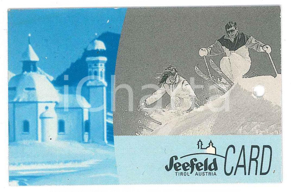 Oggetto da collezione cartaceo 1998 SEEFELD  TIROL Regional guest card  Tessera ospiti regionale 8x5 cm 1