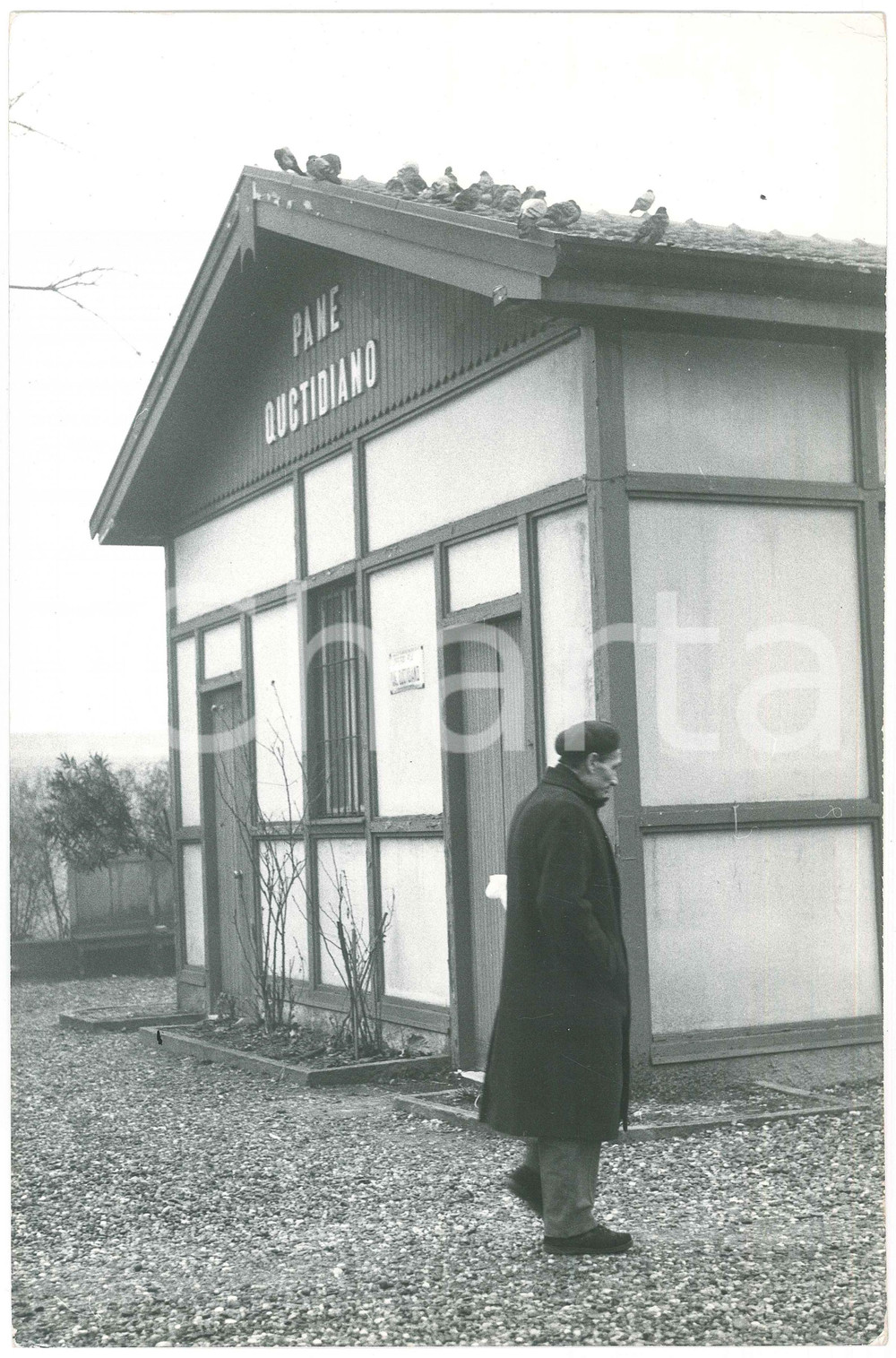 Fotografia d epoca originale 1970 ca MILANO  PANE QUOTIDIANO Senzatetto in fila per il cibo  Foto 20x30 cm 1