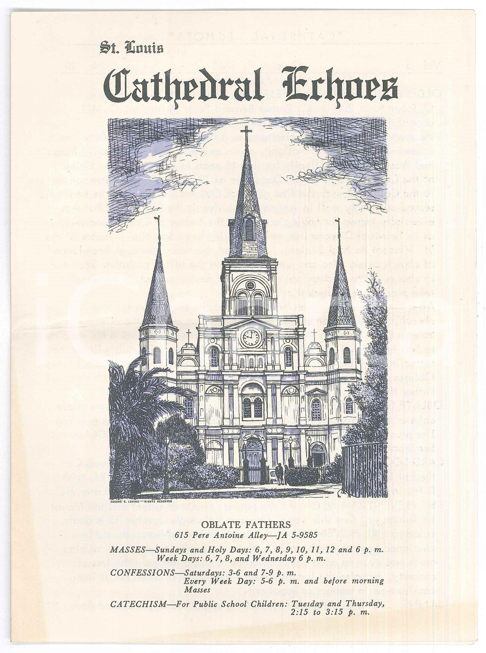 Giornale, rivista storica 1960 NEW ORLEANS St. Louis Cathedral Echoes Vol. 5 No. 40 OBLATE FATHERS 1