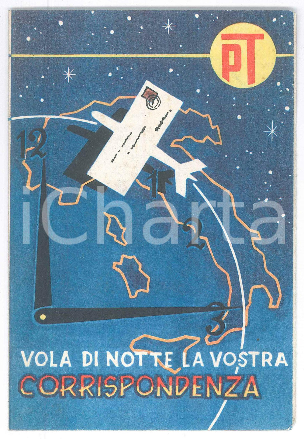 Materiale pubblicitario d’epoca 1965 PT Corriere aeropostale  Pieghevole pubblicitario ILLUSTRATO 1