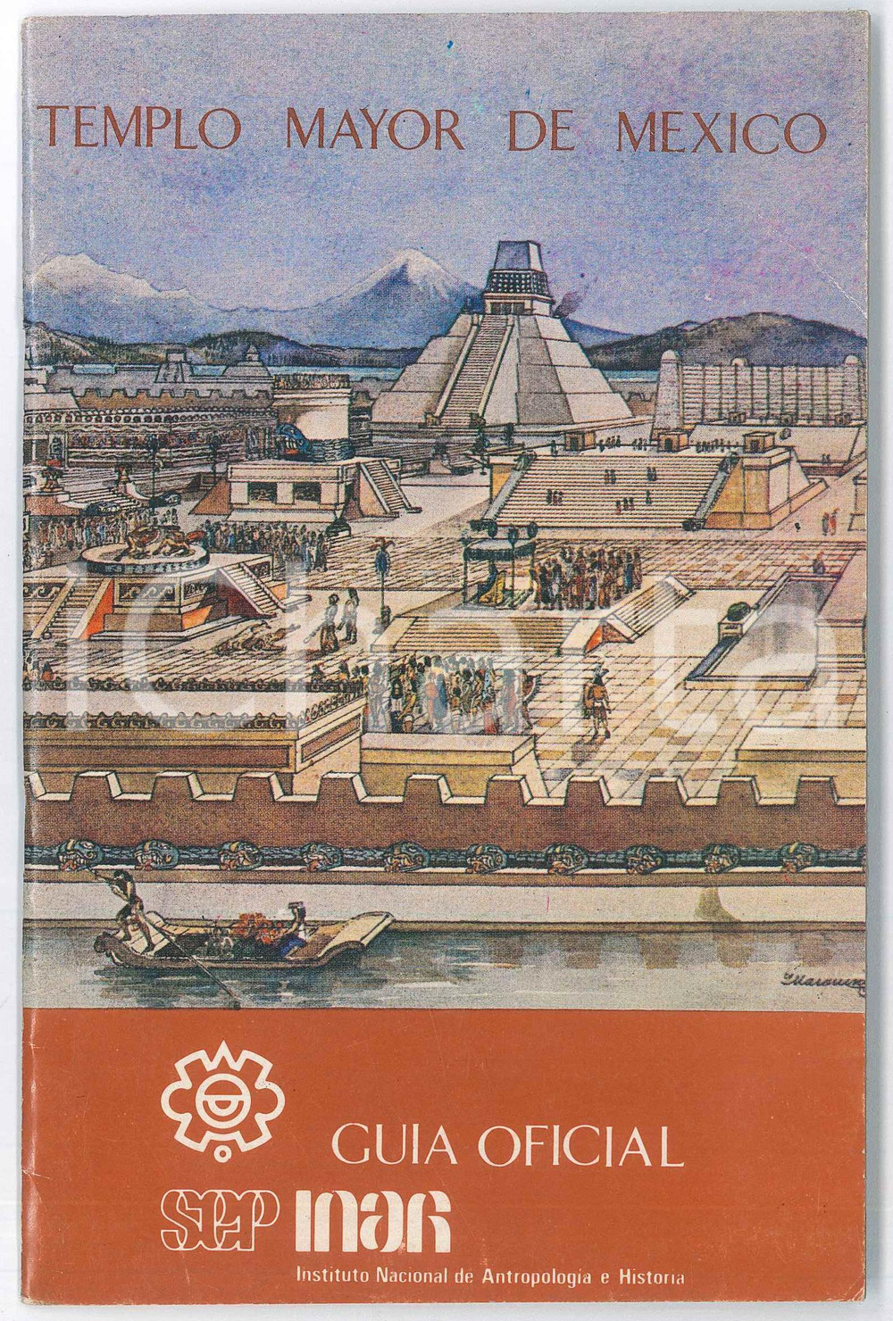 Materiale pubblicitario d’epoca 1977 Ignacio MARQUINA Templo mayor de Mexico  Guia oficial INAH 29 pp. 1
