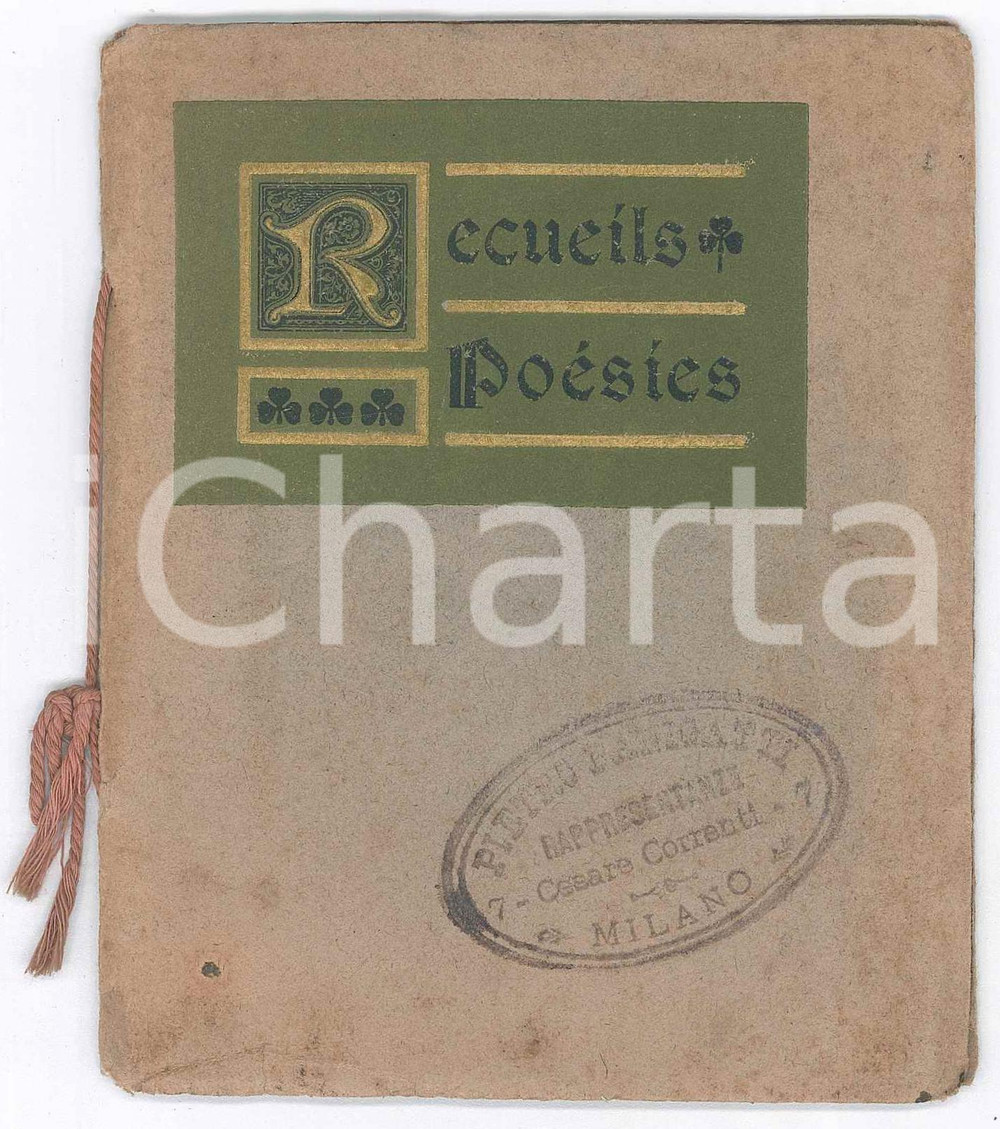 Libro, pubblicazione d epoca 1910 ca REIMS Maison CHAMPAGNE BINET  Recueils PoÃ©sies 32 p. 1