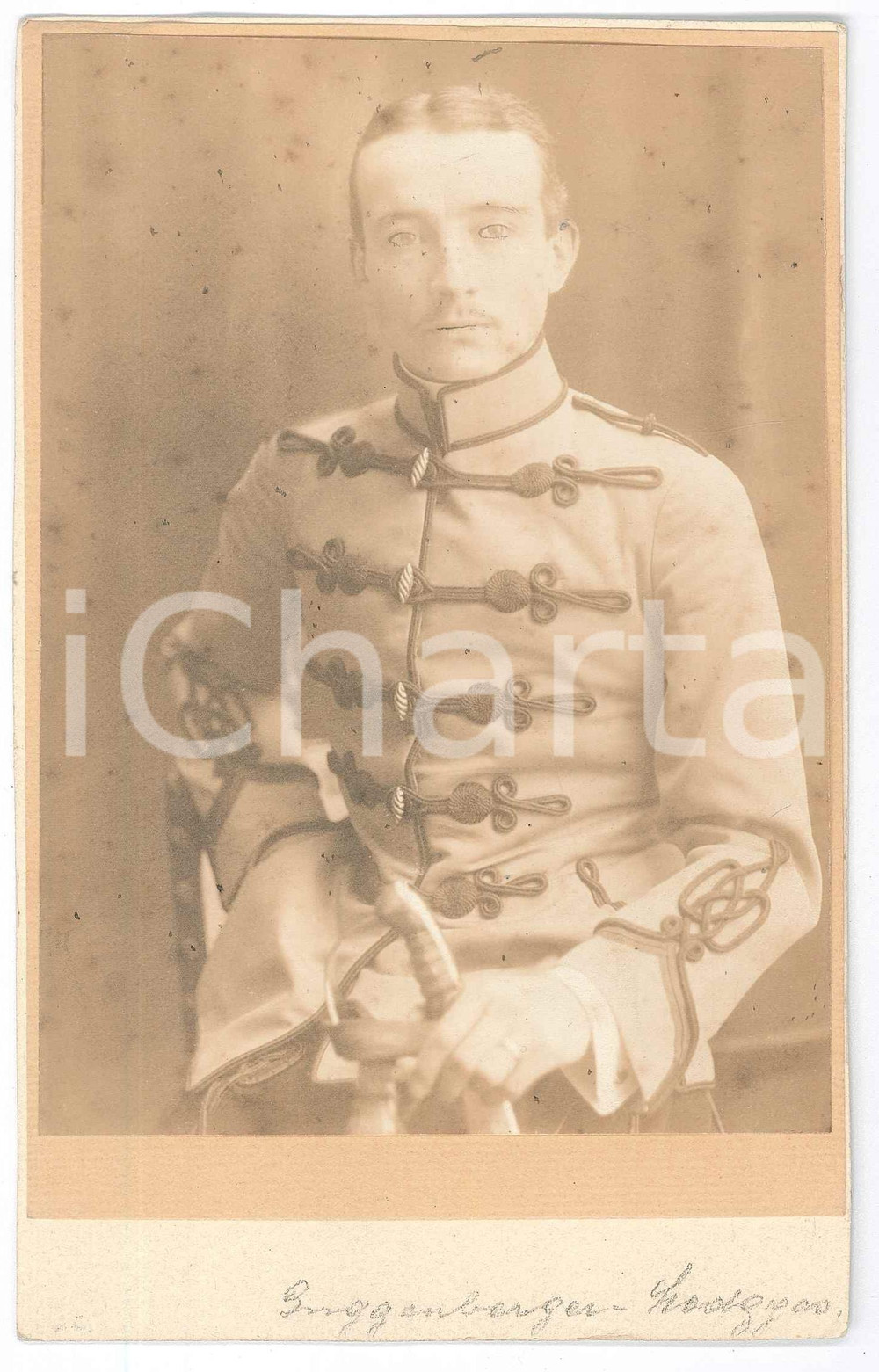 Fotografia d epoca originale 1920 ca HUNGARY Young Count GyÃ¶rgy BETHLEN in military uniform RARE photo 1
