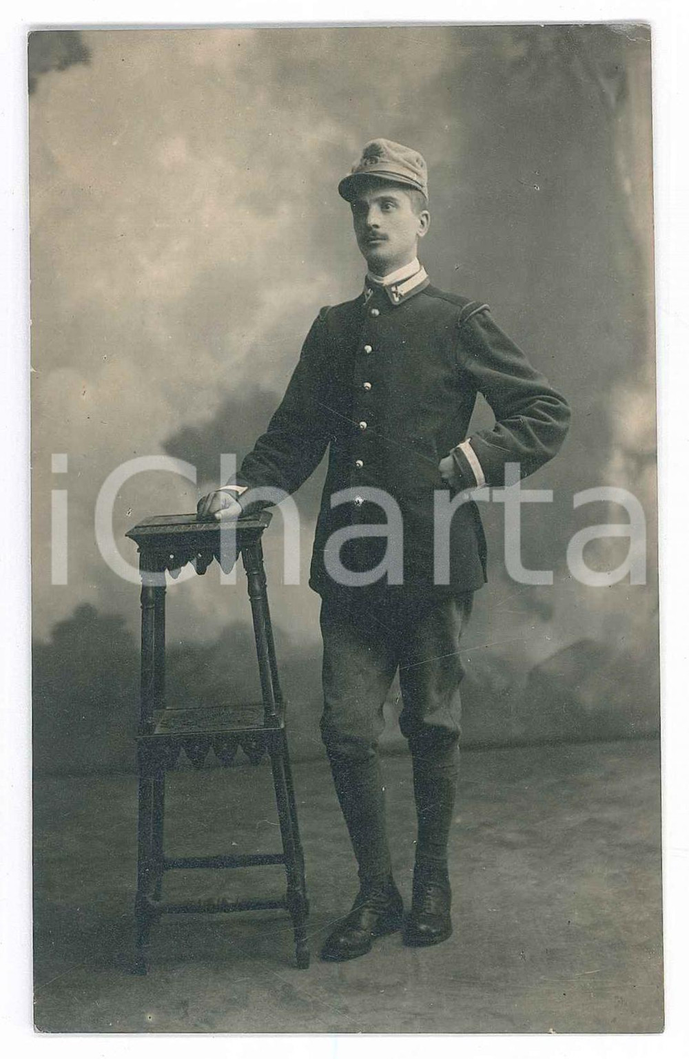 Fotografia d epoca originale 1910 ca REGIO ESERCITO  Ufficiale di artiglieria Foto anonima 9x14 cm 1