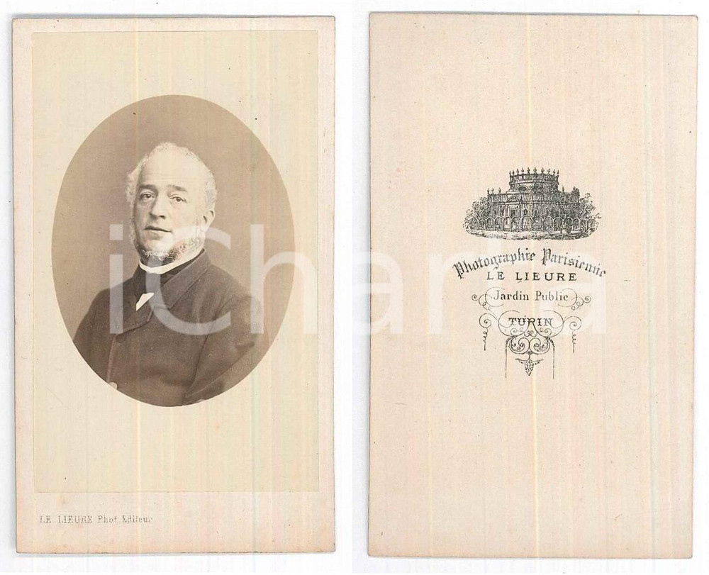 Fotografia d epoca originale 1875 ca TORINO Ritratto maschile  Busto  Fotografia LE LIEURE  CDV 1