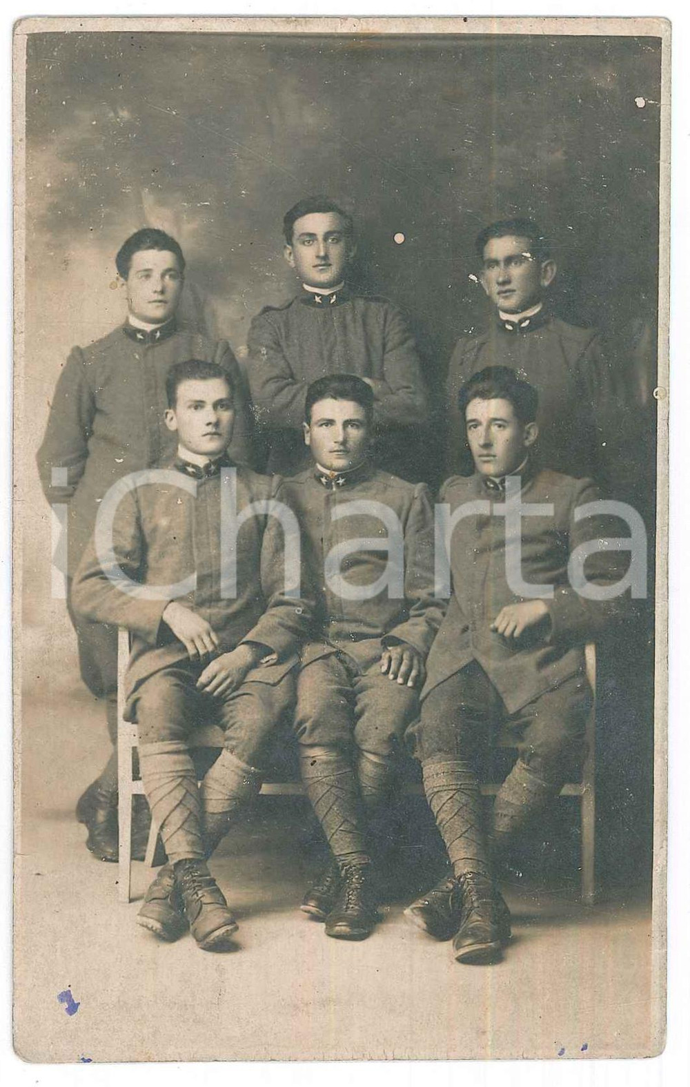 Fotografia d epoca originale 1920 ca REGIO ESERCITO Giovani reduci di guerra Foto cartolina 9x14 cm 1