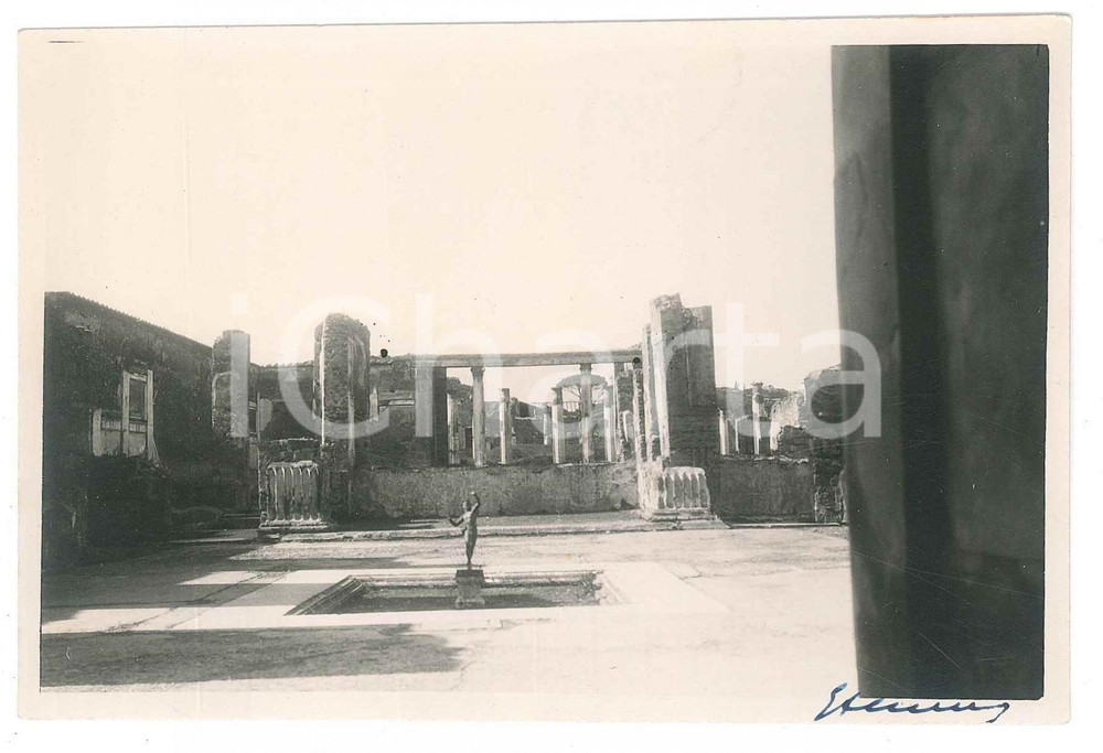 Fotografia d epoca originale 1927 POMPEI NA Area archeologica  Casa del Fauno Foto 14x10 cm 1