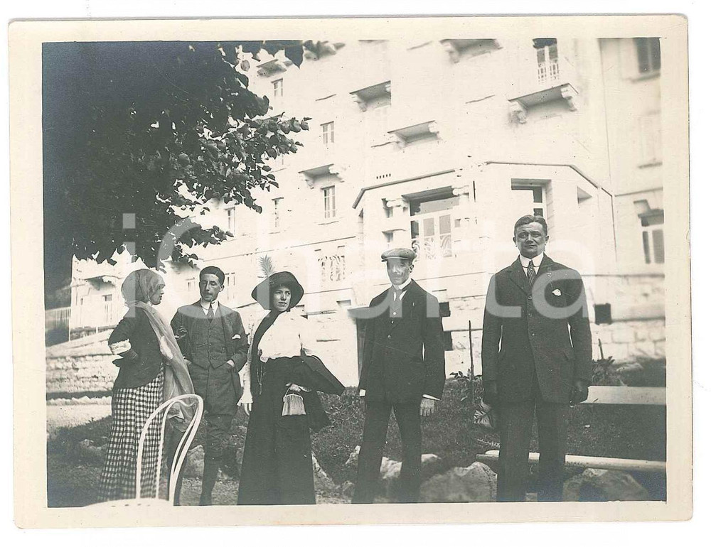 Fotografia d epoca originale 1912 LANZO D INTELVI CO Gruppo di escursionisti Foto 12x9 cm 1