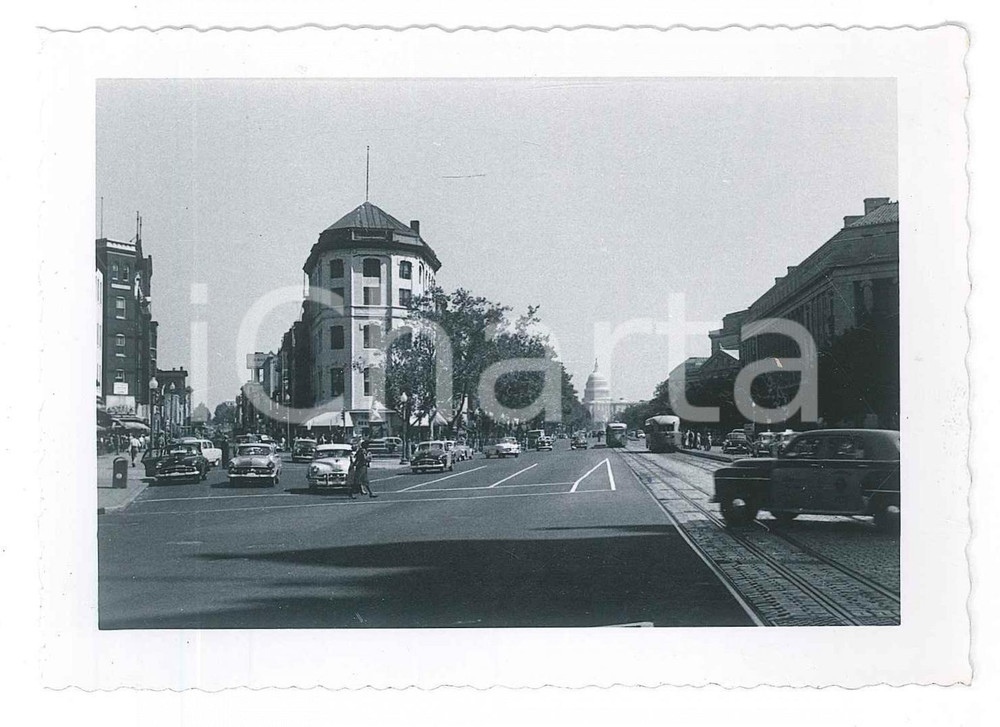 Fotografia d epoca originale 1950 ca WASHINGTON View with U.S. Capitol Photo 13x9 cm 1