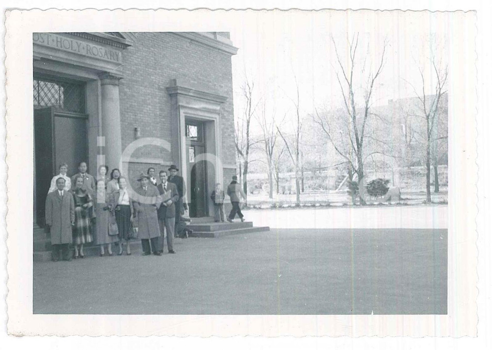 Fotografia d epoca originale 1953 SYRACUSE NY, USA Holy Rosary School  Foto 13x9 cm 1