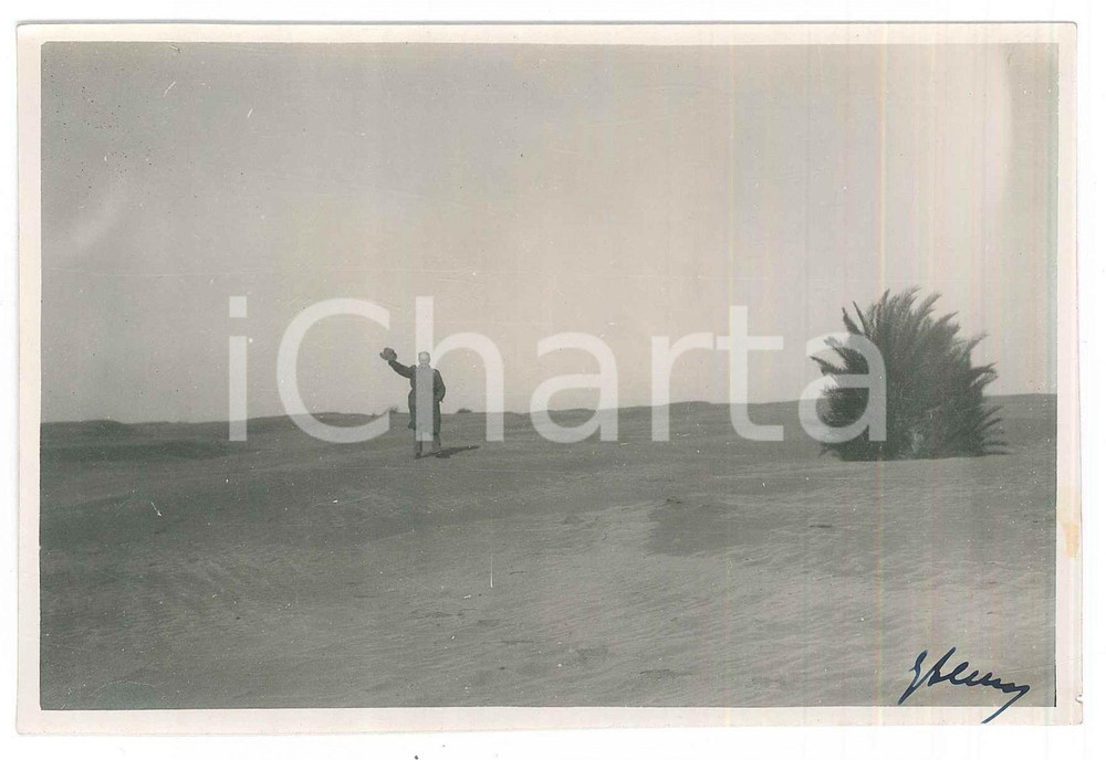 Fotografia d epoca originale 1927 LIBIA ITALIANA  Ritorno da GARIAN  Deserto di sabbie mobili  Foto 14x10 1