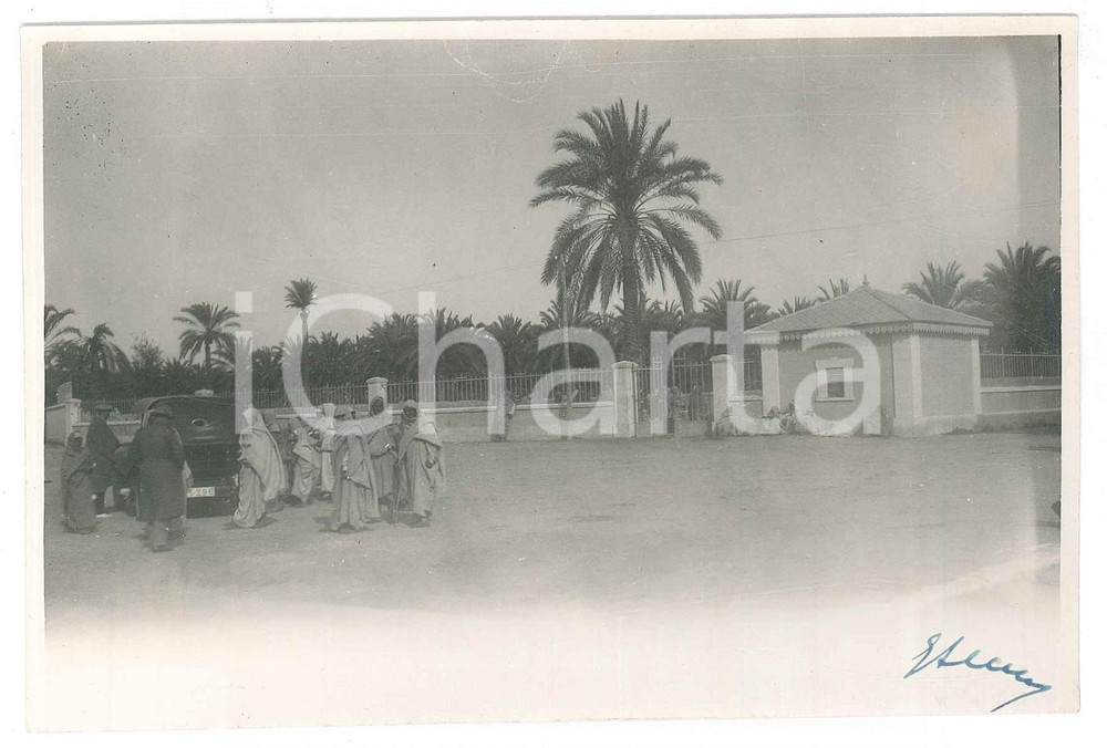 Fotografia d epoca originale 1927 LIBIA ITALIANA  ZAVIA  Piazza Fotografia ANIMATA 14x10 cm 1