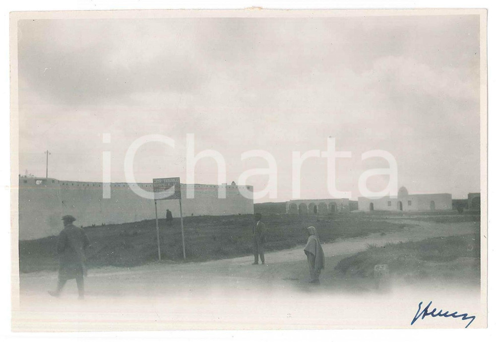 Fotografia d epoca originale 1927 LIBIA ITALIANA  GASR GARABULLI  Edifici coloniali  Foto ANIMATA 14x9 1