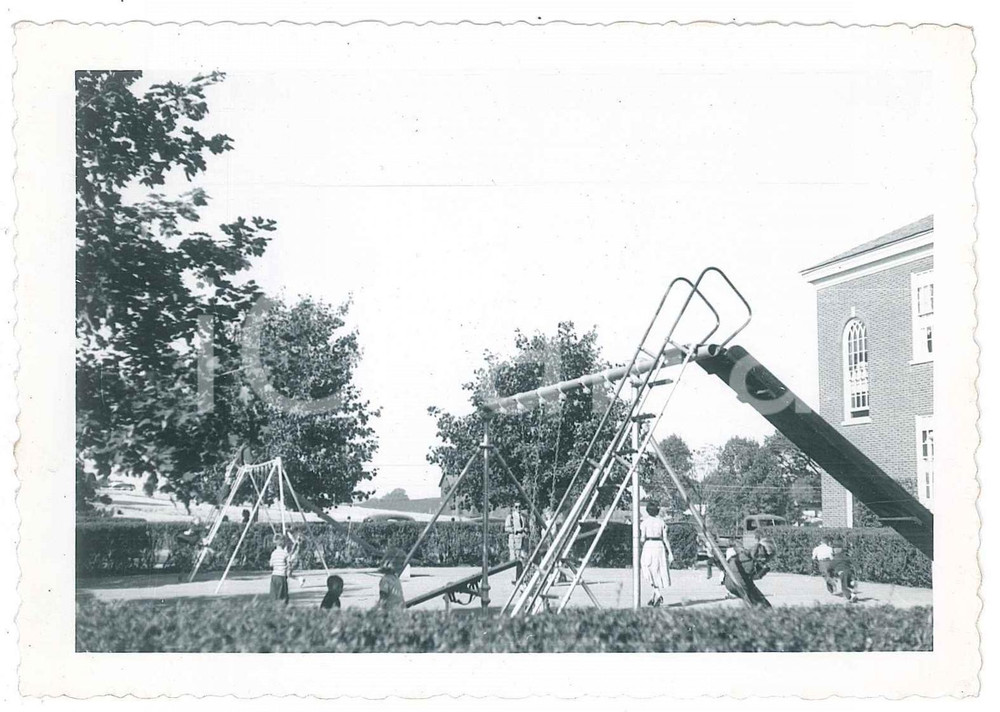 Fotografia d epoca originale 1953 MARCELLUS NY Marcellus Central High School  Area giochi Foto 13x9 1