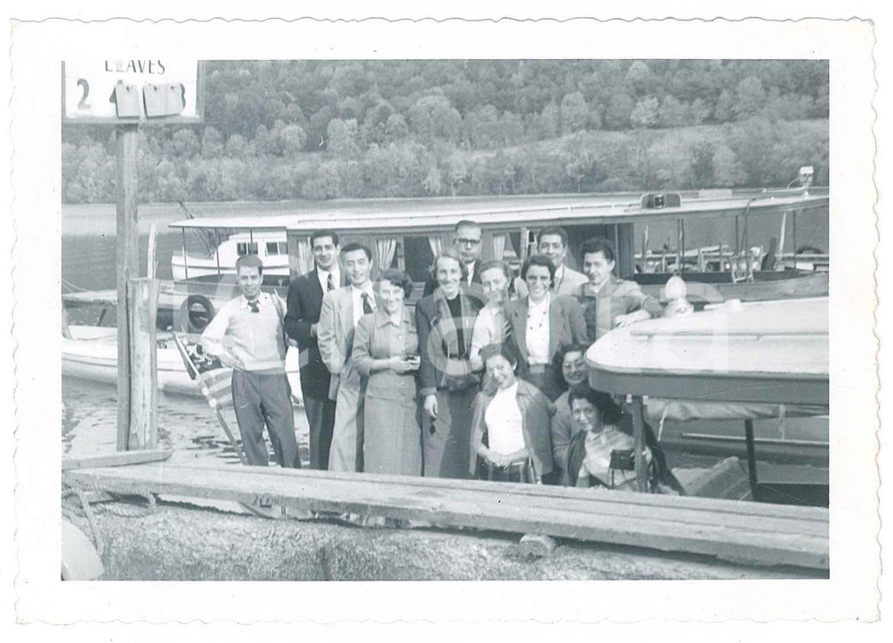 Fotografia d epoca originale 1953 COOPERSTOWN NY Visitatori sul lago Otsego Foto 13x9 cm 1