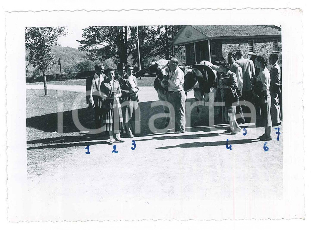 Fotografia d epoca originale 1953 COOPERSTOWN NY  Farmers  Museum  Visitatori Foto 13x9 cm 1