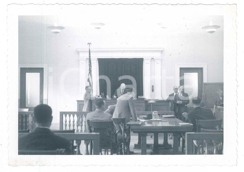 Fotografia d epoca originale 1953 SYRACUSE NY, USA Aula della Municipal Court Foto 13x9 cm 1