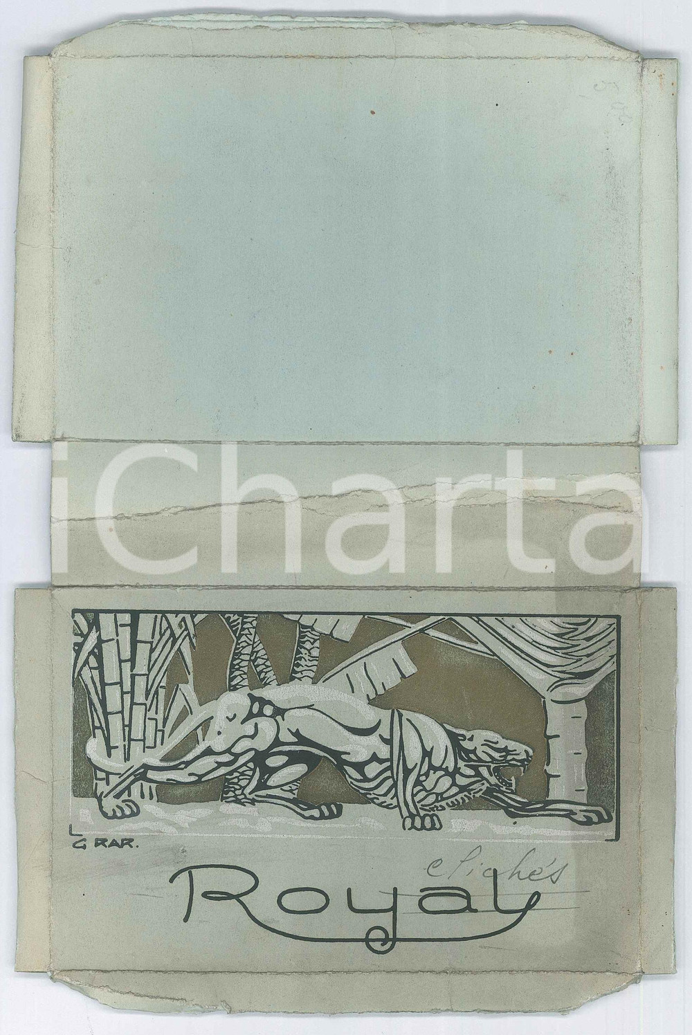 Stampa, bozzetto originale 1920 ca FRANCE Illustratore G. RAR  Cliché ROYAL RARO Disegnato a mano 1