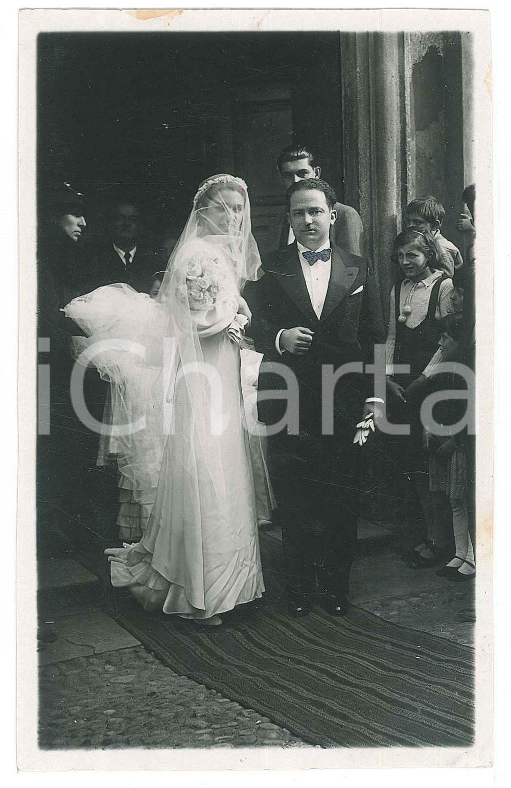 Fotografia d epoca originale 1935 CASALPUSTERLENGO LO Coppia di sposi  Carla ORLANDO Foto R. ADORNI 1