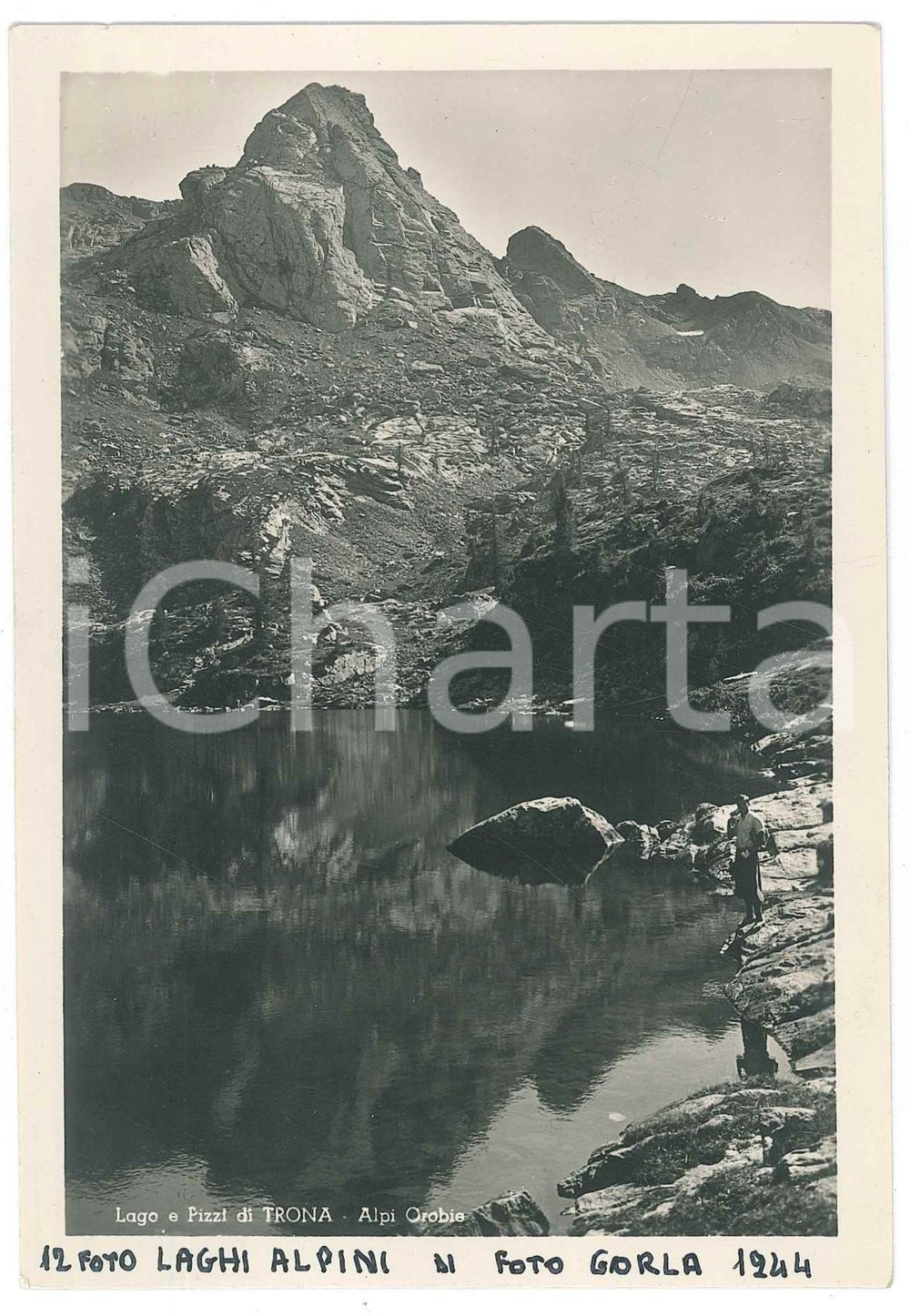 Cartolina originale da collezione 1960 ca LAGHI ALPINI  Lago e Pizzi di TRONA  Alpi Orobie  Cartolina 1