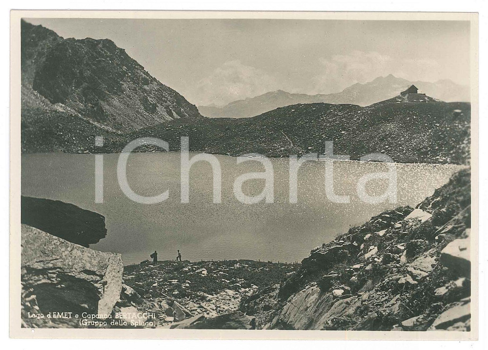 Cartolina originale da collezione 1960 ca LAGHI ALPINI  Lago EMET e Capanna BERTACCHI  Cartolina FG NV 1