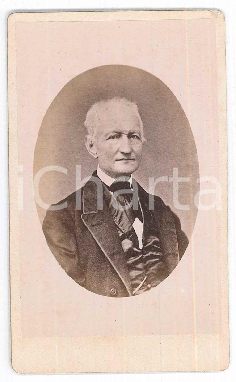 Fotografia d epoca originale 1870 ca NOBILTA  ITALIA Ritratto di uomo anziano  Busto Foto CDV 1