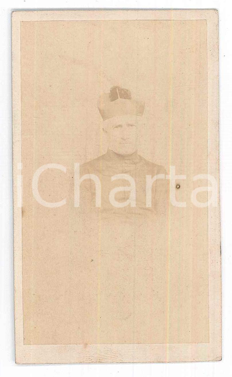 Fotografia d epoca originale 1870 ca COSTUME ITALIA Ritratto di un vescovo  Busto  Foto CDV 1