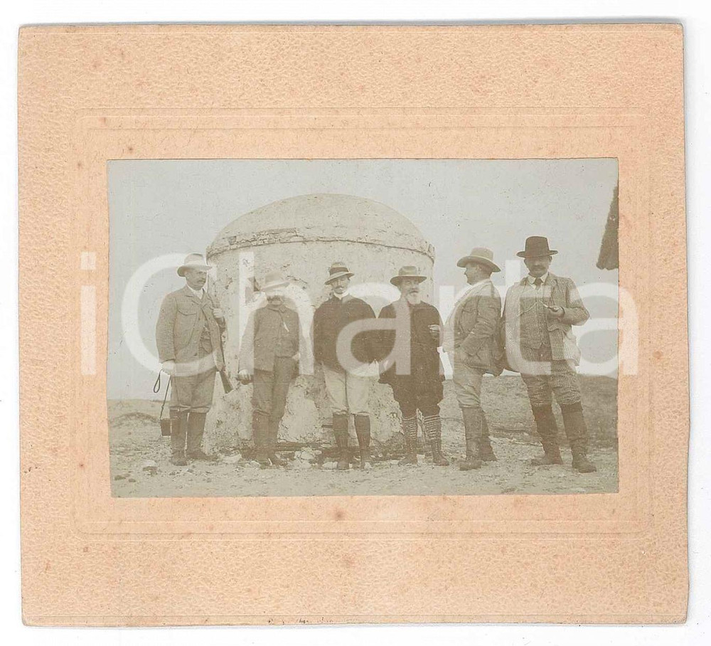 Fotografia d epoca originale 1915 ca ITALIA Cacciatori presso rifugio di campagna 1 Foto 11x10 cm 1