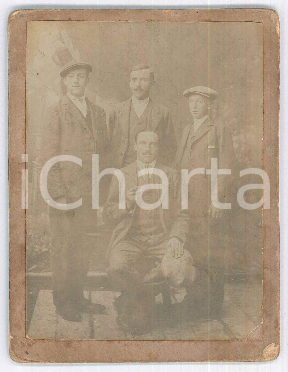 1900 ca COSTUME ITALIA Ritratto di quattro fratelli - Foto 10x13 cm