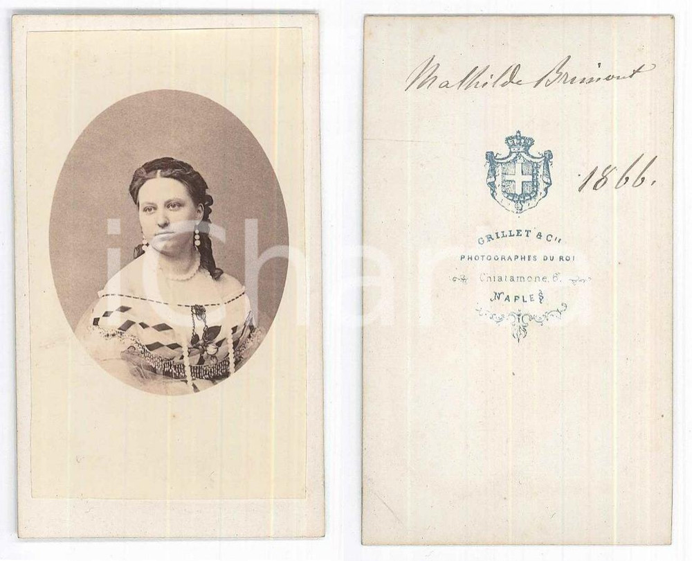 1866 NAPOLI Ritratto di giovane donna - Foto GRILLET CDV