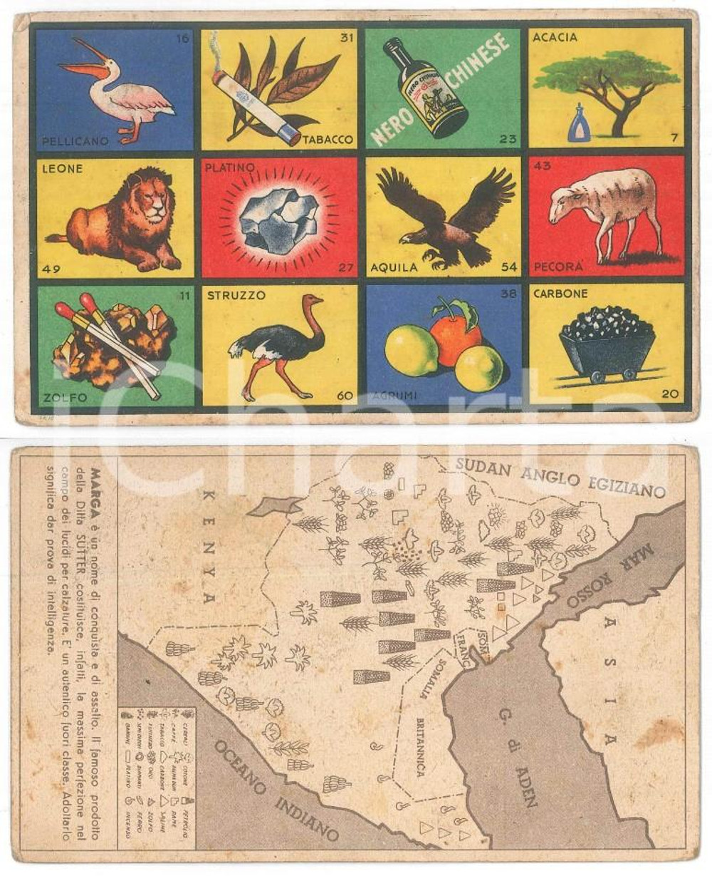 Oggetto da collezione cartaceo 1938 GIUOCHI LASCO Giuoco illustrato Prodotti dell Impero  Cartella 16x10 3 1