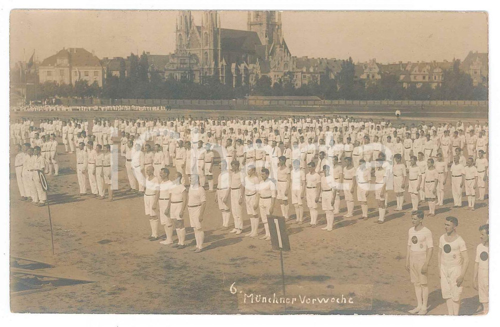 Fotografia d epoca originale 1923 MUNCHEN Deutsches Turnfest  Athletes  Photo postcard 1