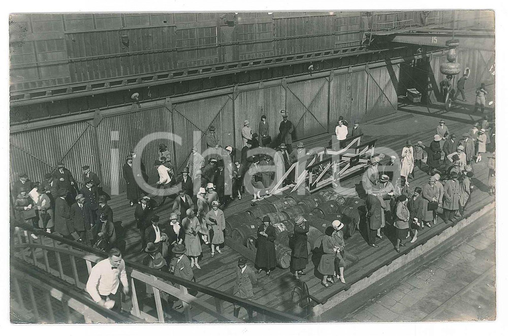 Fotografia d epoca originale 1920 ca GERMANY  NORTH SEA  Ship leaving  Preparation Photo 14x9 cm 1 1