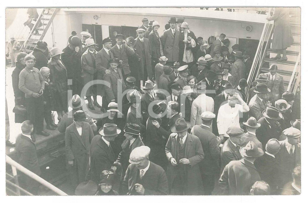 Fotografia d epoca originale 1920 ca GERMANY  NORTH SEA  People on a ship s deck Photo 14x9 cm 1