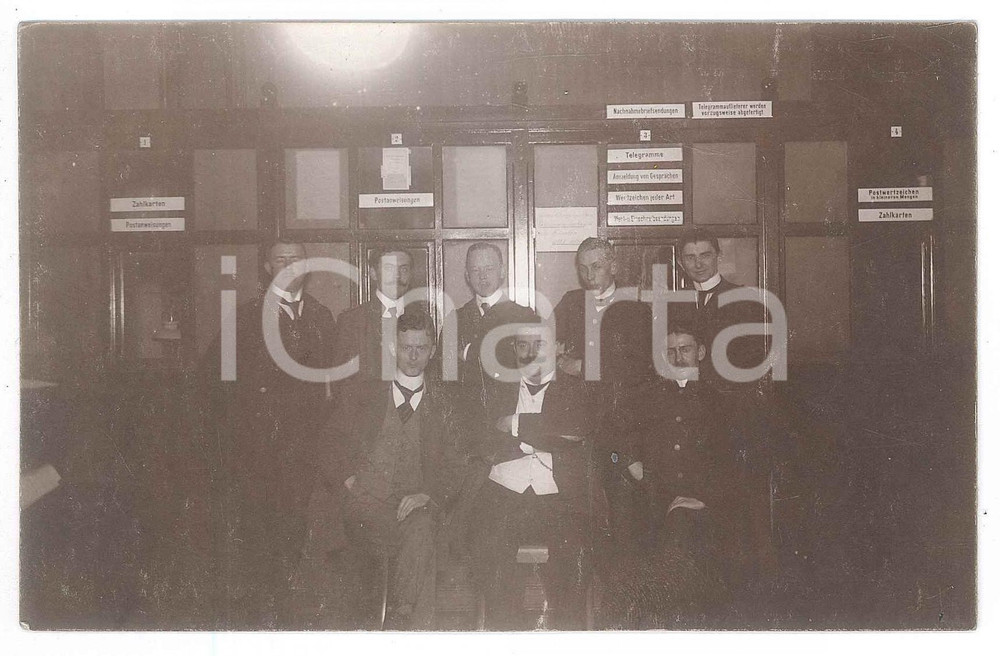 Fotografia d epoca originale 1913 HAGEN GERMANY Post office Employees  Photo 14x9 cm 1