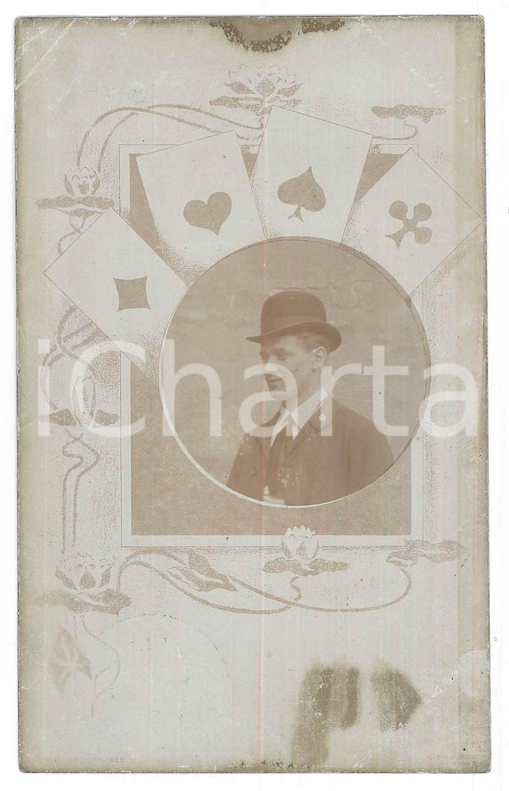 Fotografia d epoca originale 1910 ca GERMANIA  Ritratto di giovane uomo  Foto cartolina 9x14 cm 1