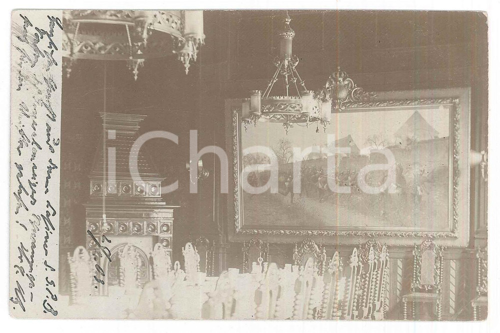 Fotografia d epoca originale 1903 BERLIN  Kasino  Dinner room  Photo postcard 14x9 cm 1