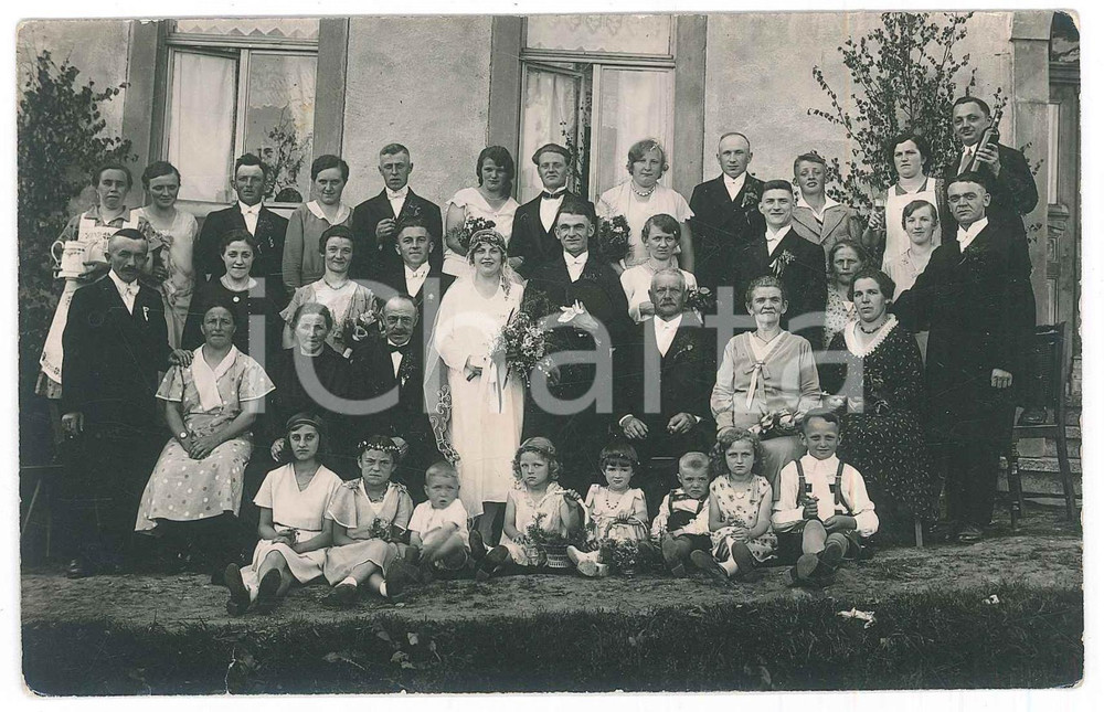 Fotografia d epoca originale 1932 HERMANNSDORF D Matrimonio  Ritratto di famiglia Foto 14x9 cm 1