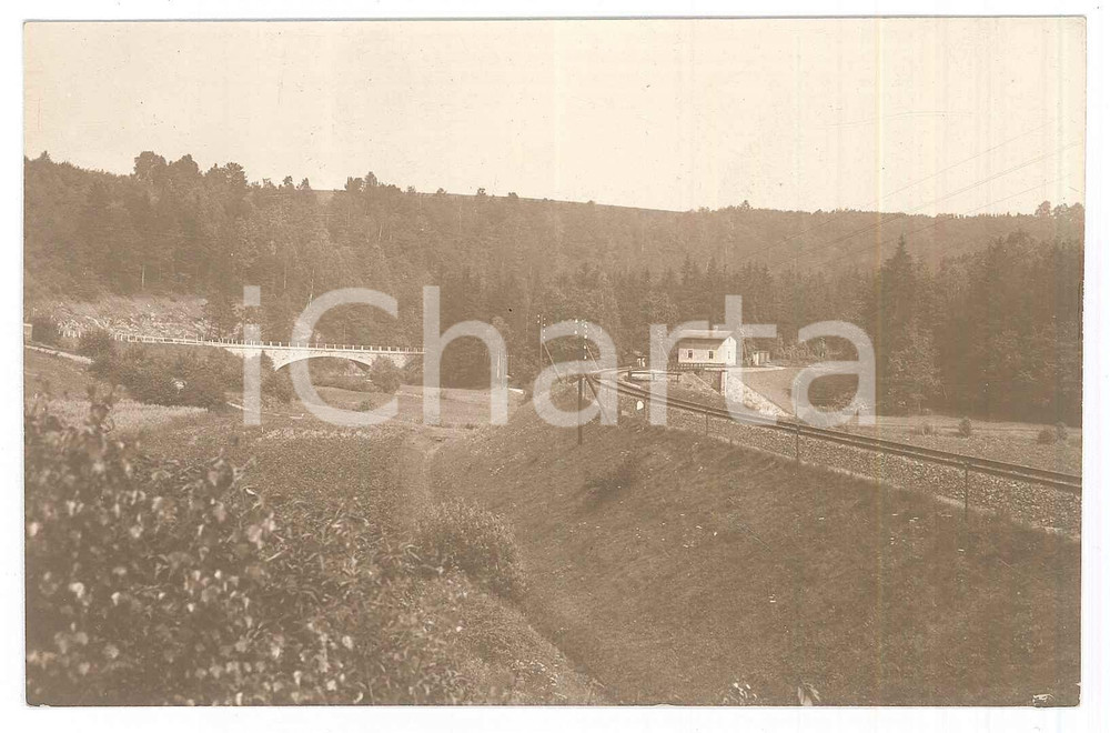 Fotografia d epoca originale 1910 ca SASSONIA / GERMANIA Ferrovia nell area del fiume Striegis Foto 14x9 cm 1