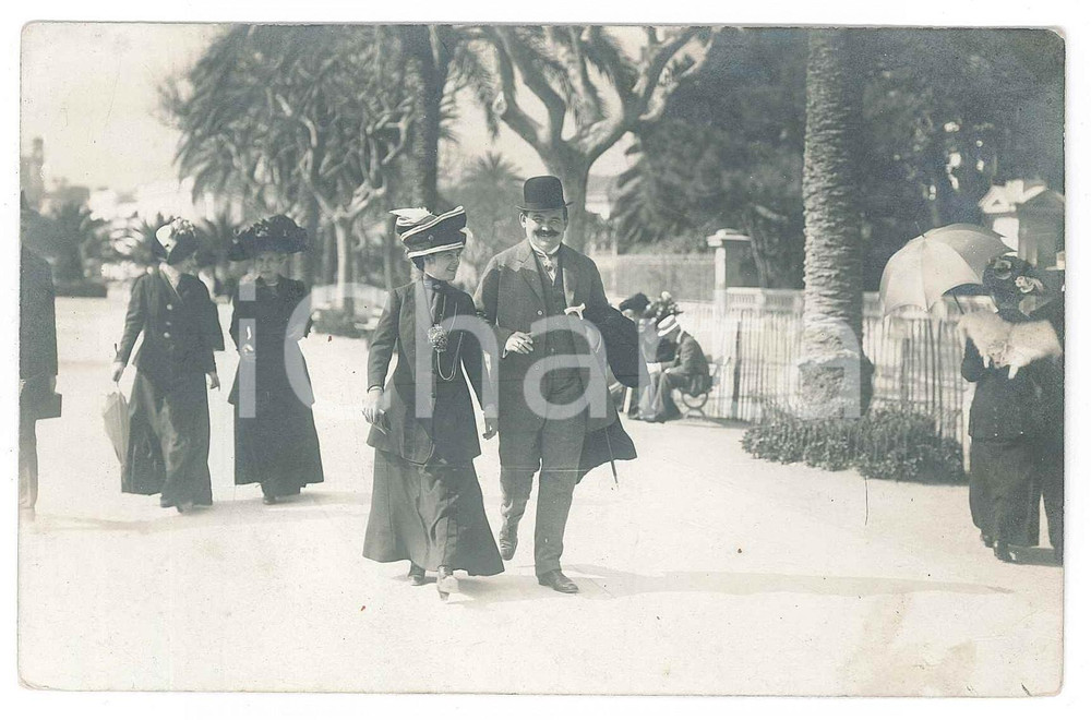 Fotografia d epoca originale 1910 ca GERMANIA Passeggiata lungo un viale  Foto LUCKEFETT 14x9 cm 1