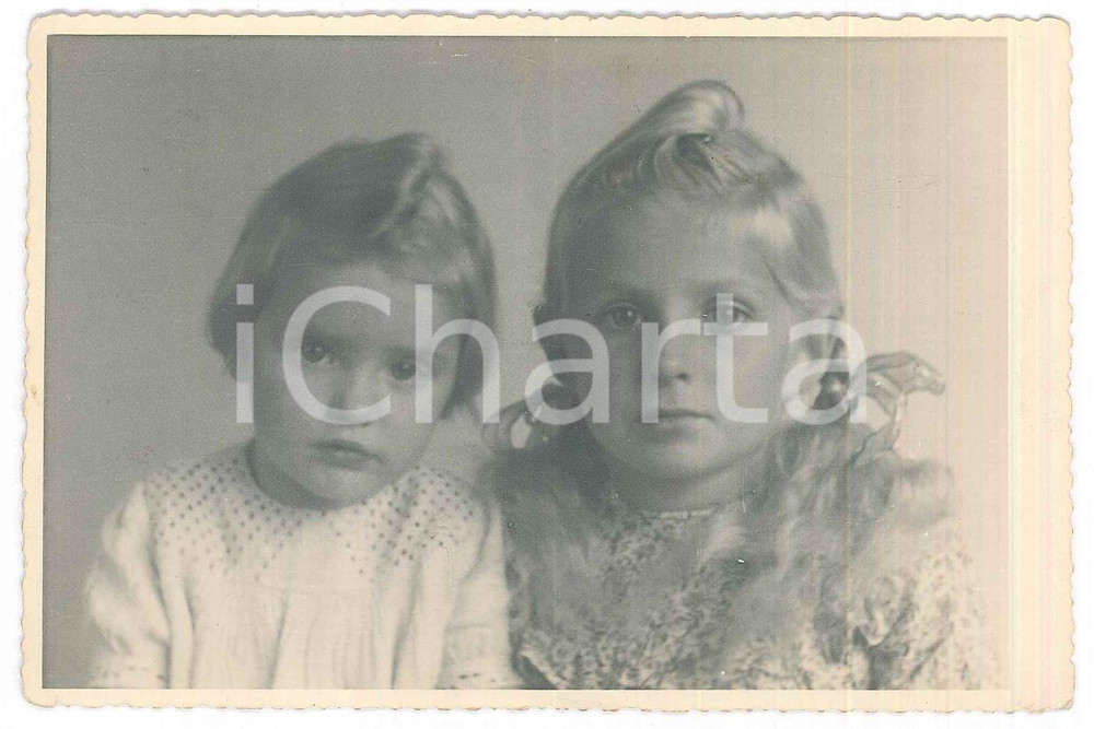 1935 ca BAMBINI - GERMANIA - Ritratto di due sorelle - Foto 14x9 cm