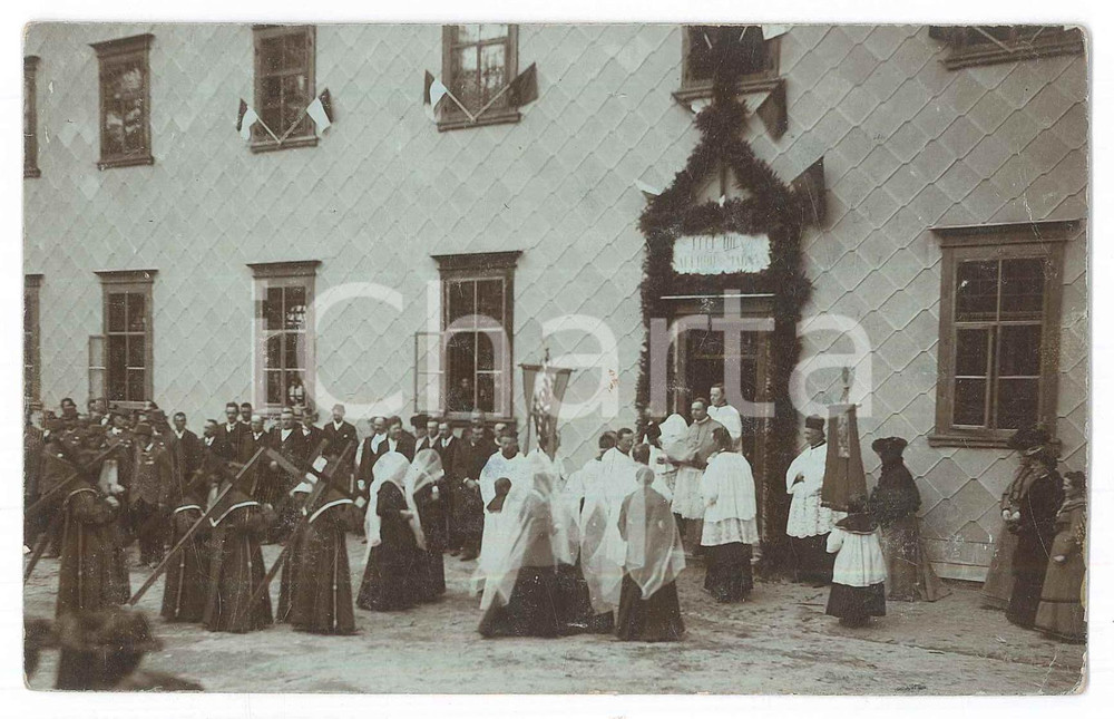 Fotografia d epoca originale 1906 AUSTRIA Monastero  Rito della professione religiosa  Foto 14x9 cm 1