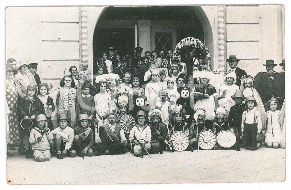Fotografia d epoca originale 1931 FRANKFURT D CARNEVALE  Bambini in maschera  Foto 14x9 cm 1