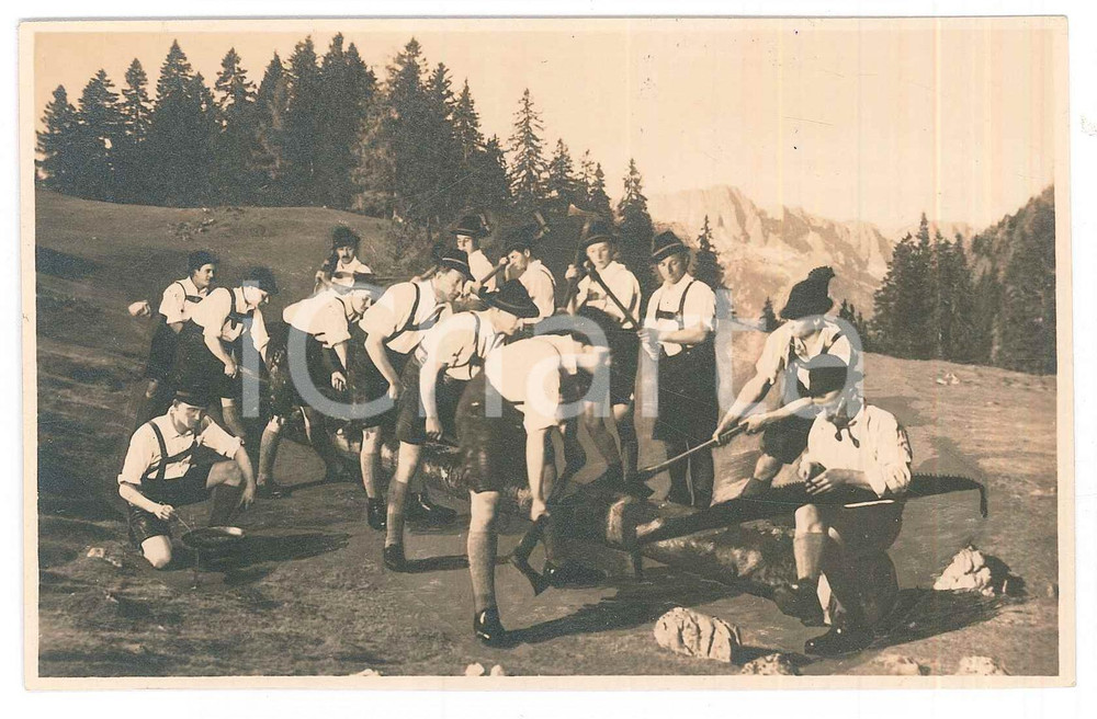 Fotografia d epoca originale 1920 ca AUSTRIA  Salzburger Gebirgsverein ALPINIA in escursione Foto 14x9 cm 1