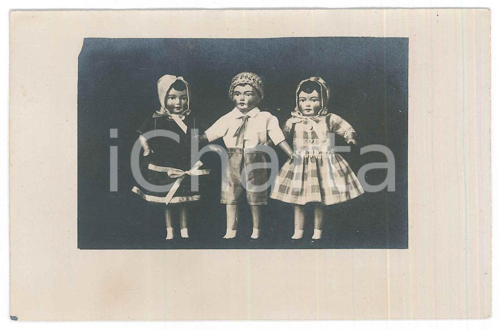 Fotografia d epoca originale 1930 ca GERMANIA  GIOCATTOLI  Tre bambole Fotografia 14x9 cm 1