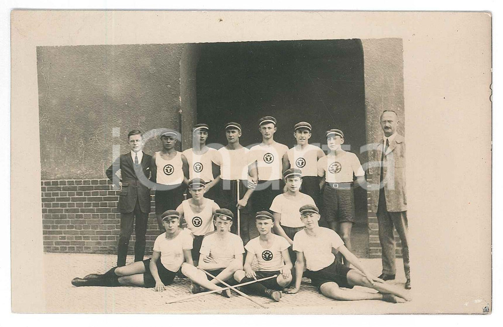 Fotografia d epoca originale 1920 ca SPORT GINNASTICA  HAMBURG  Gruppo giovanile  Foto 14x9 1 1